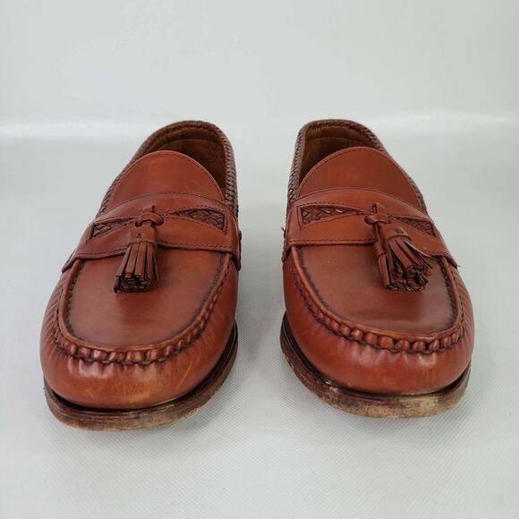 Allen Edmonds Maxfield Men’s Size 10 Brown Leather Woven Tassel Loafers main image 10